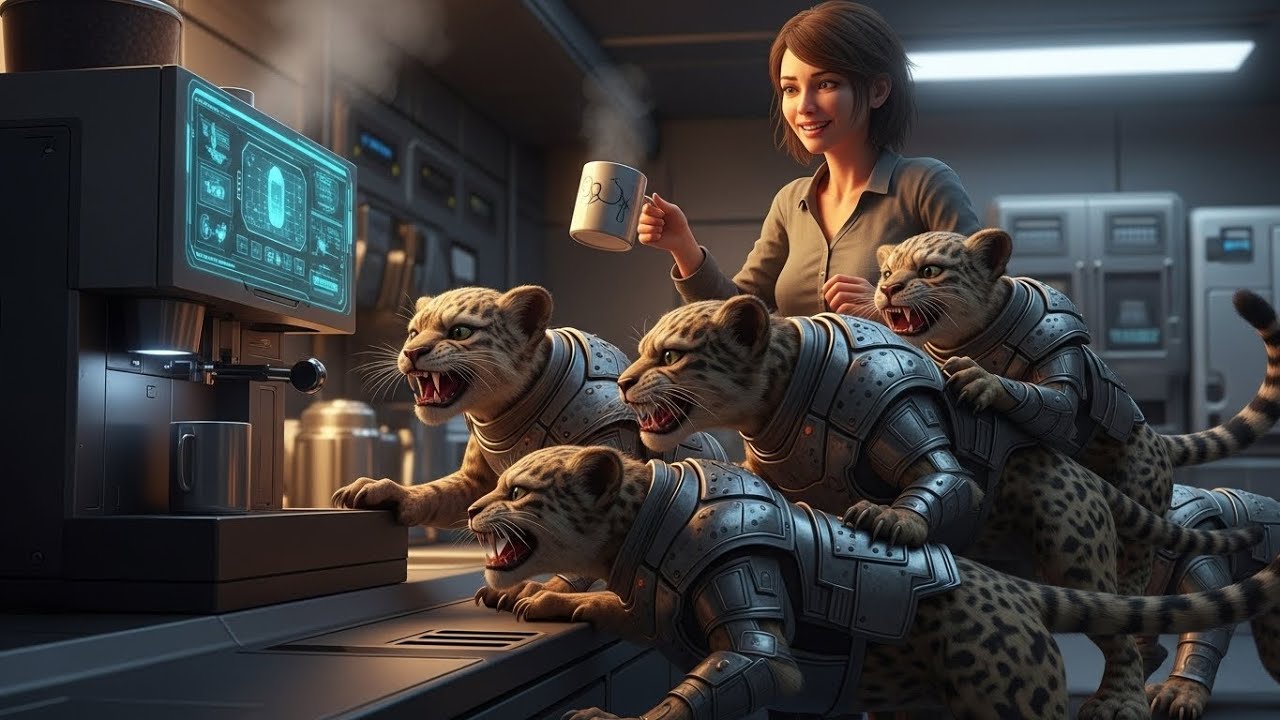 The Predator Cubs Snarled at the Coffee Machine — They Think It's Burning Her Every Morning
