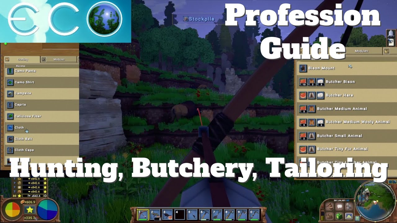 Eco Profession Guide - Hunting, Butchery & Tailoring