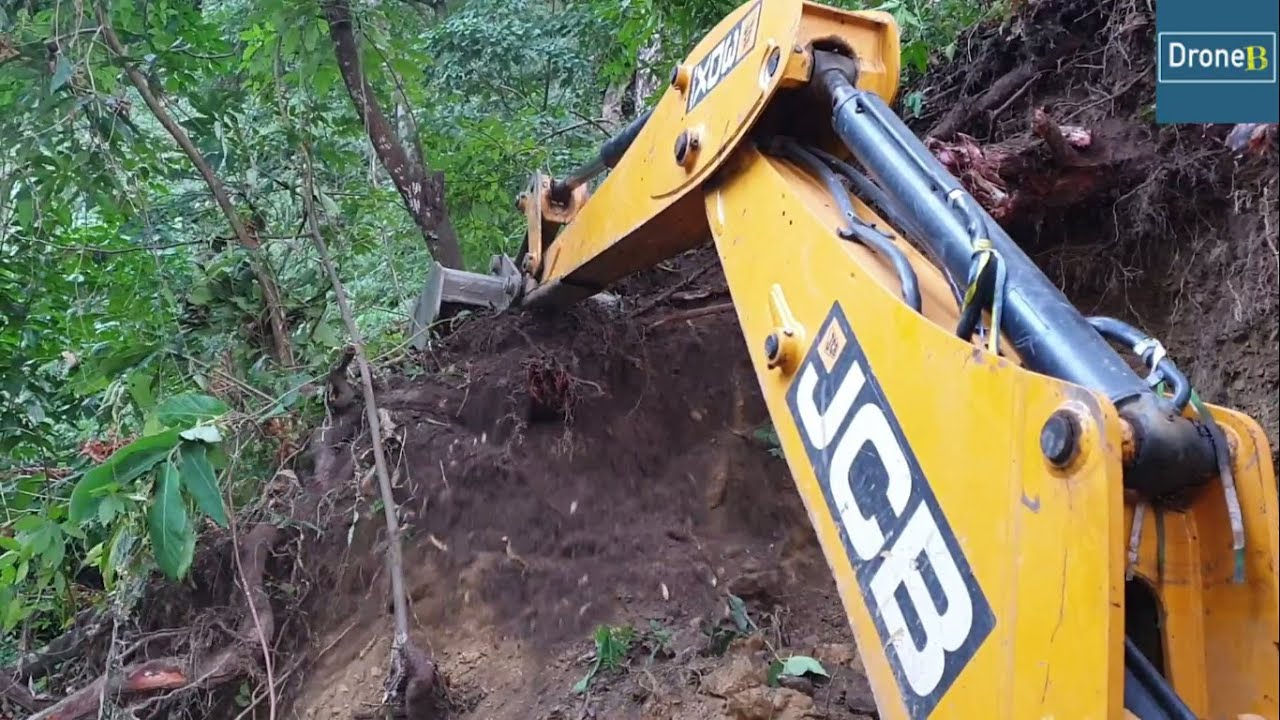 Half Completed Project-JCB Backhoe Loader-Hilly New Track Construction