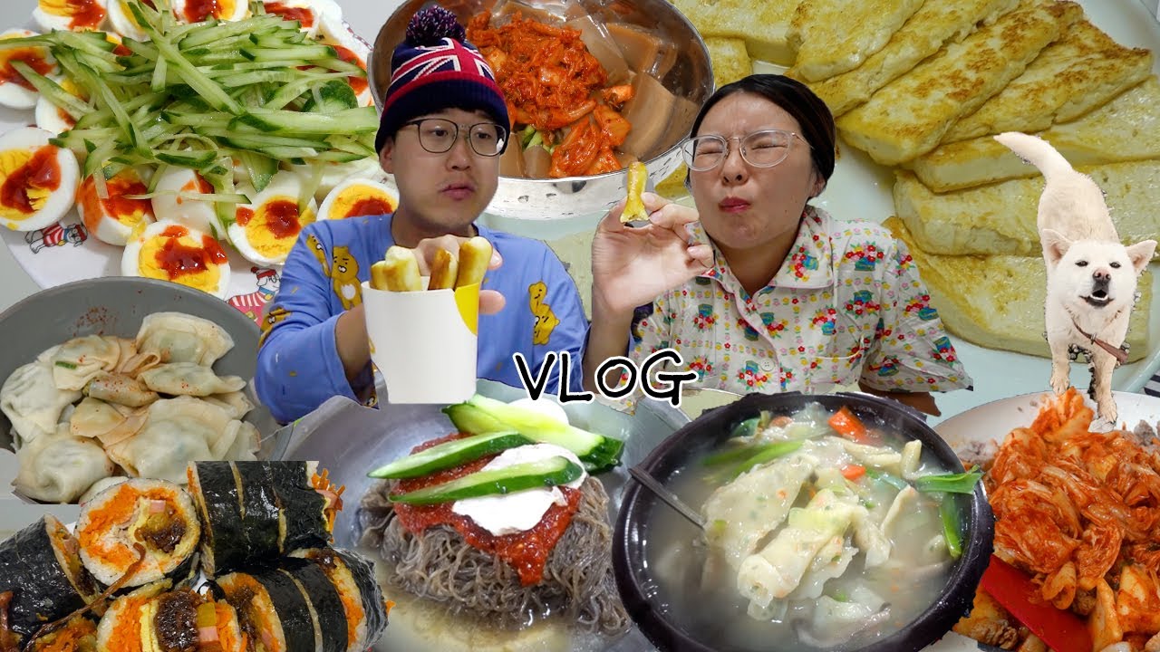 [들기름편] 세미 다이어트 하다가🥗소울푸드로 힐링🔥먹방브이로그(묵사발, 들기름 두부구이, 계란초,해주냉면, 당근김밥, 오리, 수제비, 물만두,김치찌개) MUKBANG VLOG