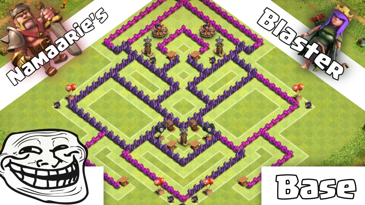 ✅Clash Of Clans: TH8 Troll Base - Namaarie's Blaster 2019 w/REPLAYS