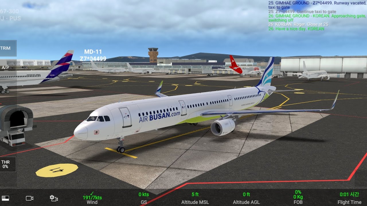 [RealFlightSimulator] 제주(RKPC)~부산(RKPK) 에어부산 A321-200 시뮬레이션