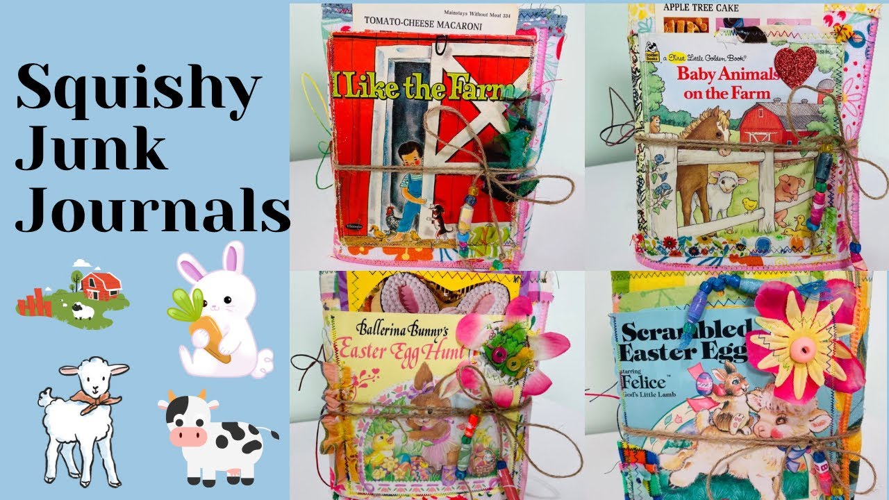 (SOLD)Squishy Spring/Easter/Farm Junk Journals…Flip Through