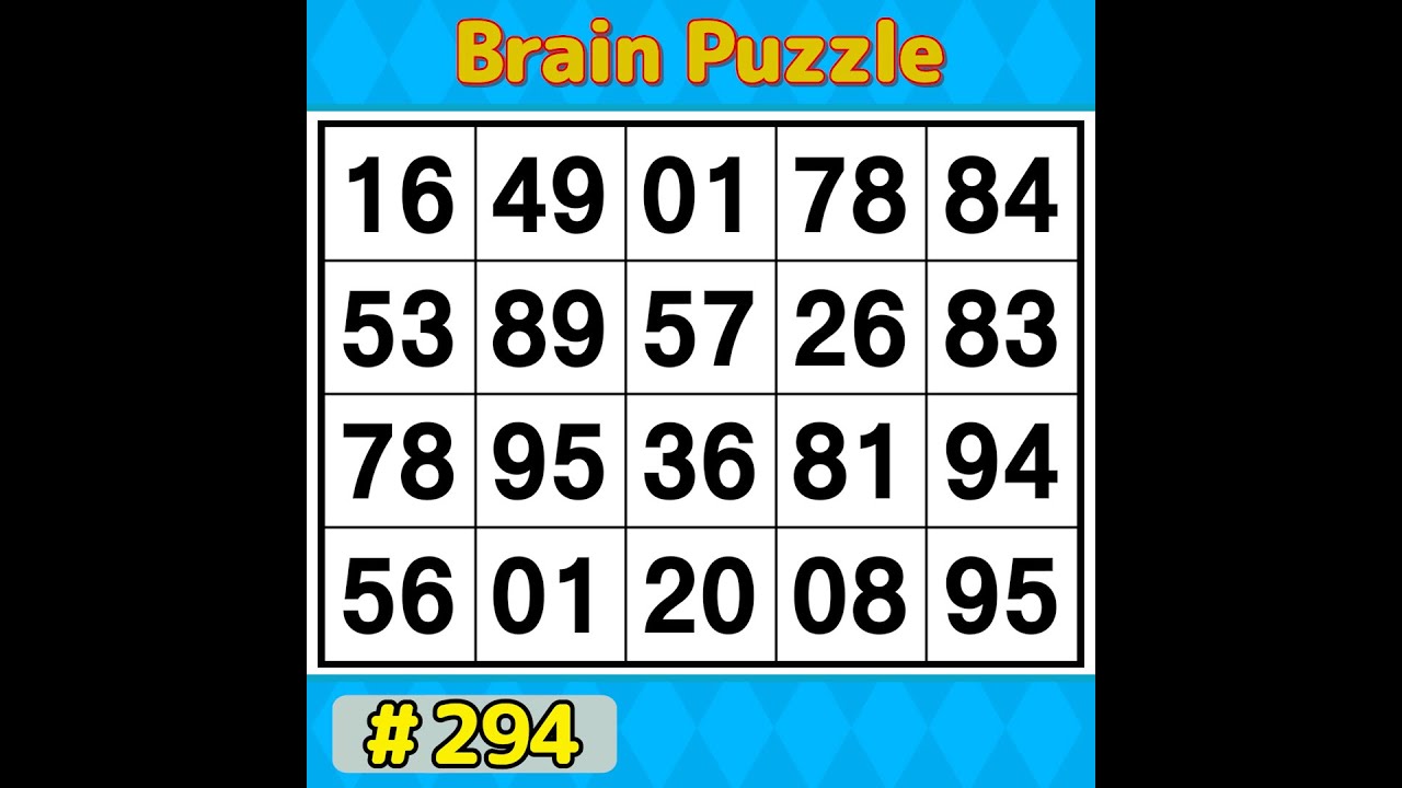 【Number Search】 Only Genius Find Them All. 《Brain training》 