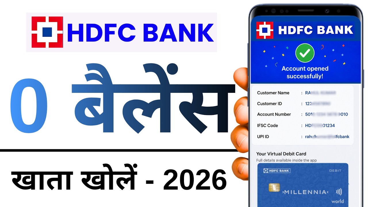 How to Open HDFC Zero Balance Account Online 2026 | HDFC Bank Account Opening