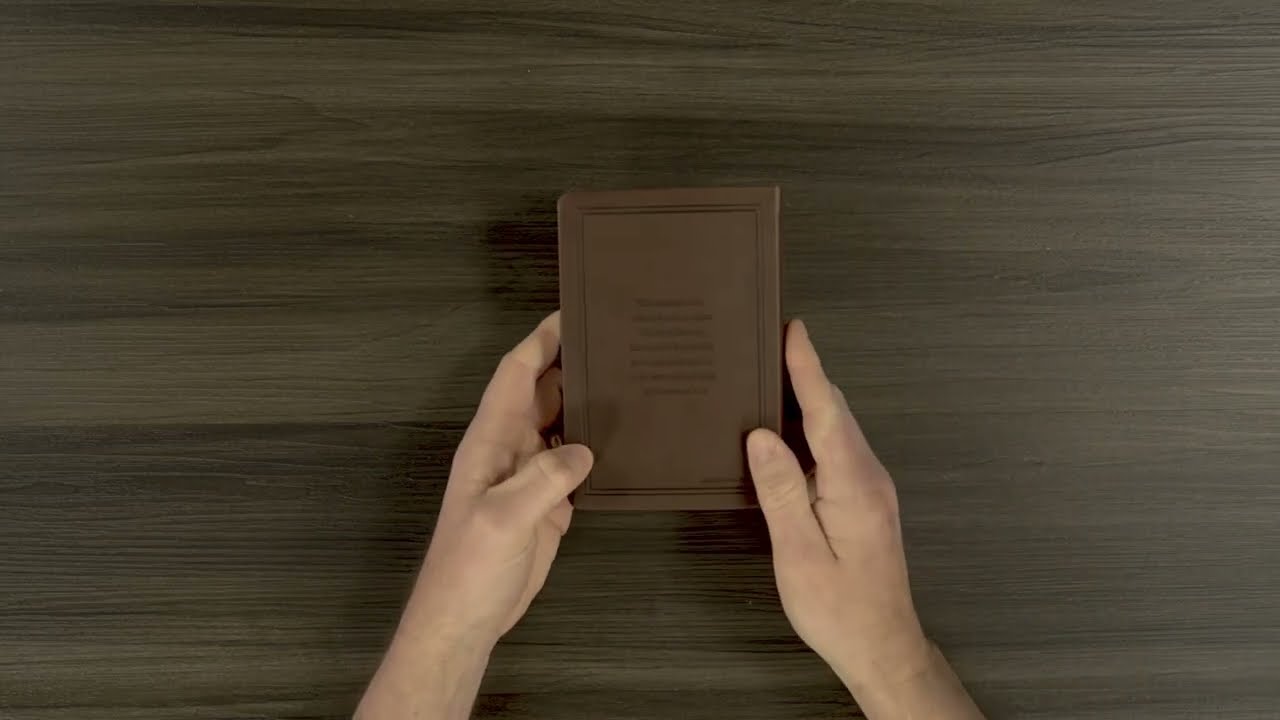 NLT Premium Value Compact Bible, Filament Enabled - Dark Brown Framed Cross LeatherLike