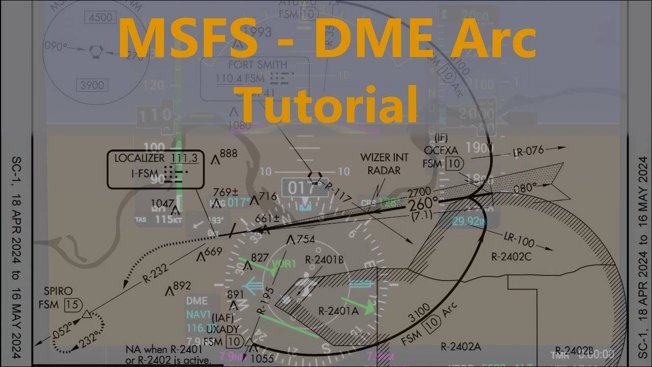 MSFS - DME Arc tutorial (AH IFR flight lesson 16.)