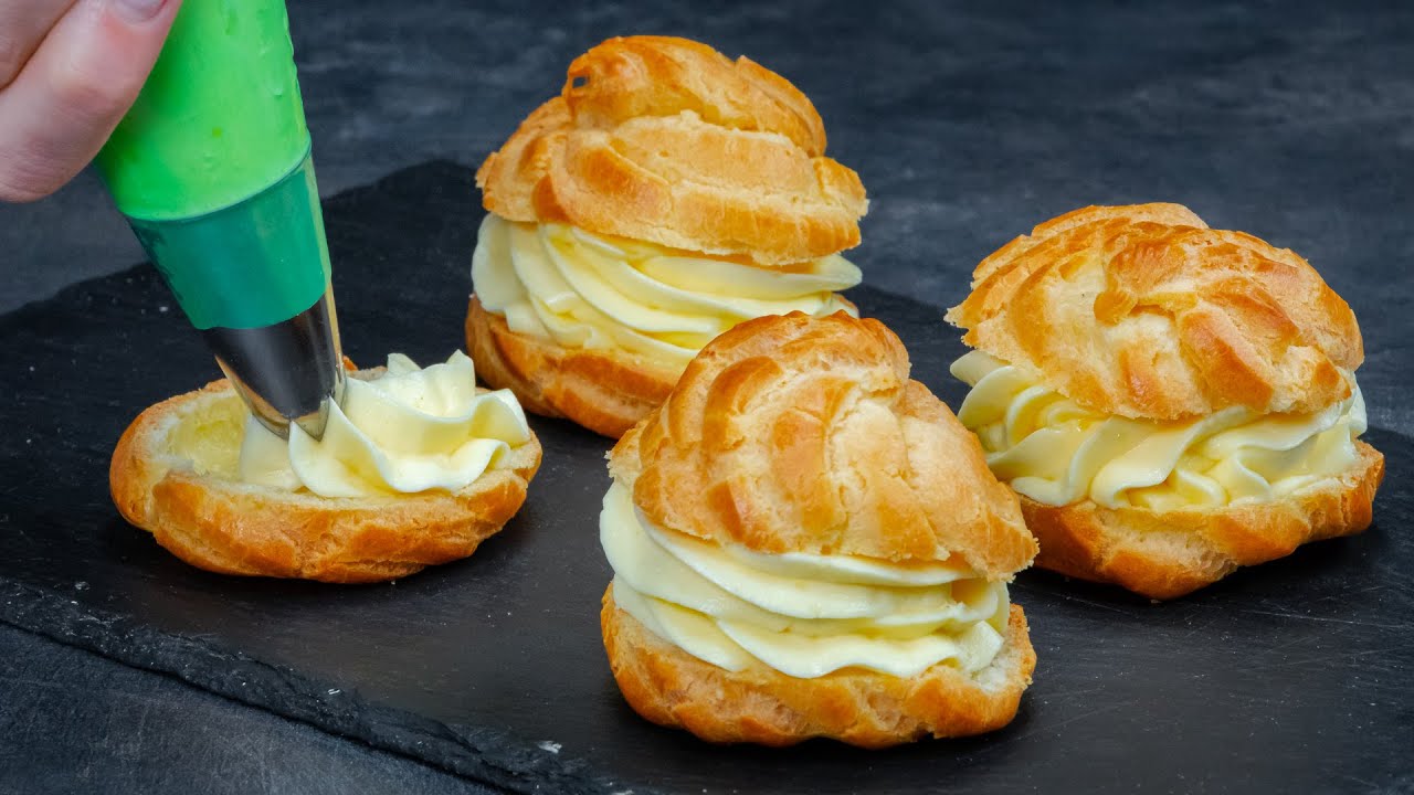 Tyto profiteroles s vanilkovým krémem jsou tak snadné na přípravu! Ráda je připravuji!