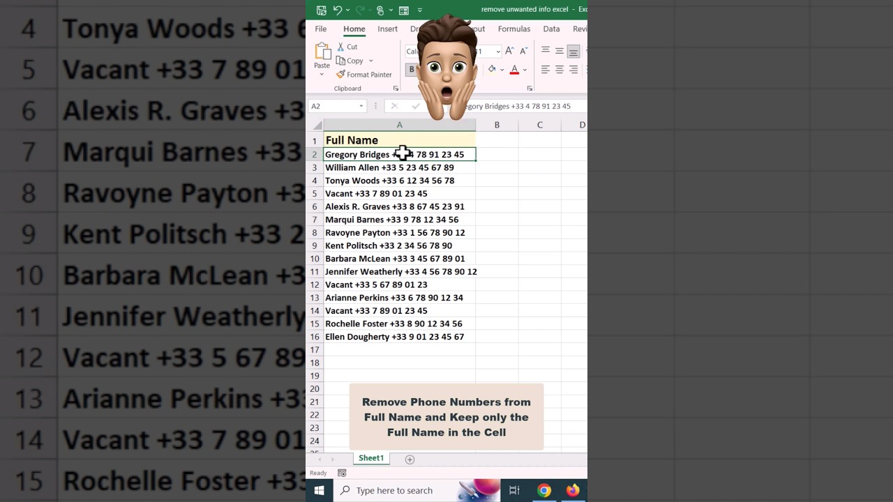 Remove unwanted Text or Number from the cell in Excel