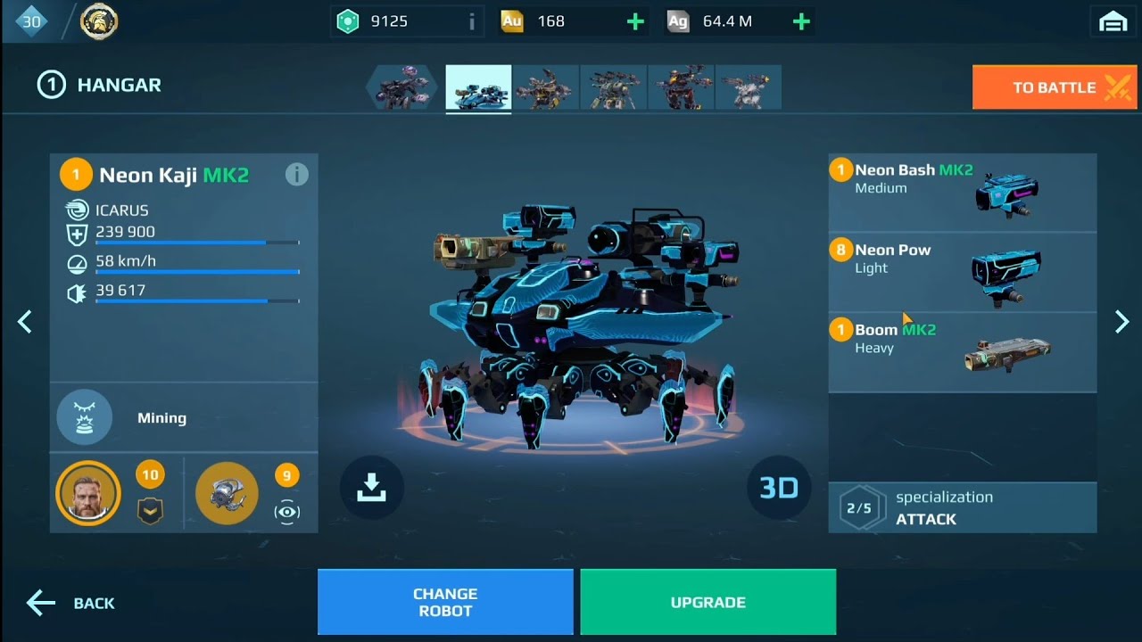 حرب الروبوتات war robots شرح النيرف القادم لروبوت كاجي kaji مع أسلحة boom, bash, pow 