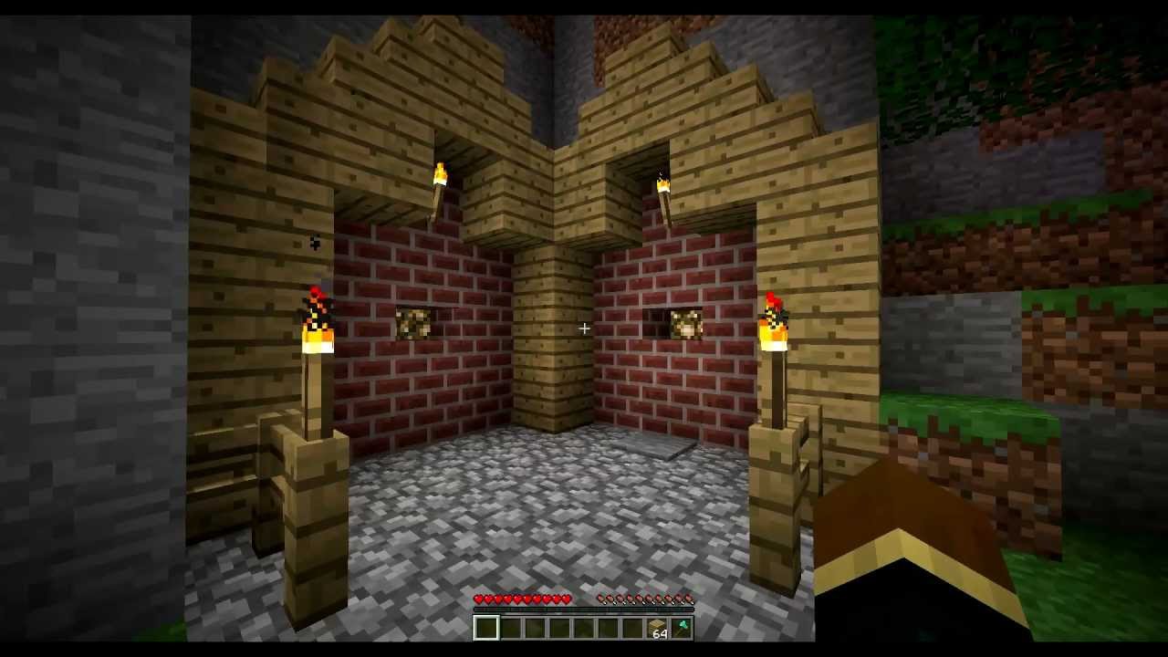 Secret entrance with transparent blocks and hidden stuff - Minecraft