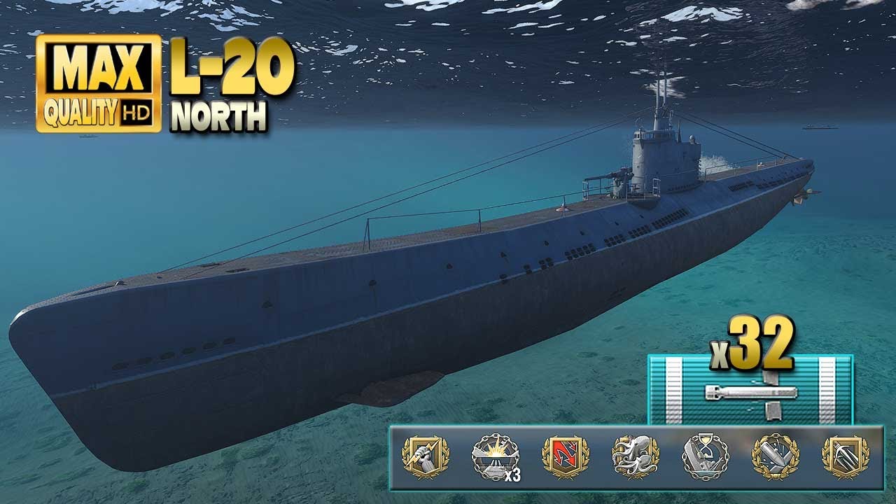 Подводная лодка L-20 на карте Shards - World of Warships