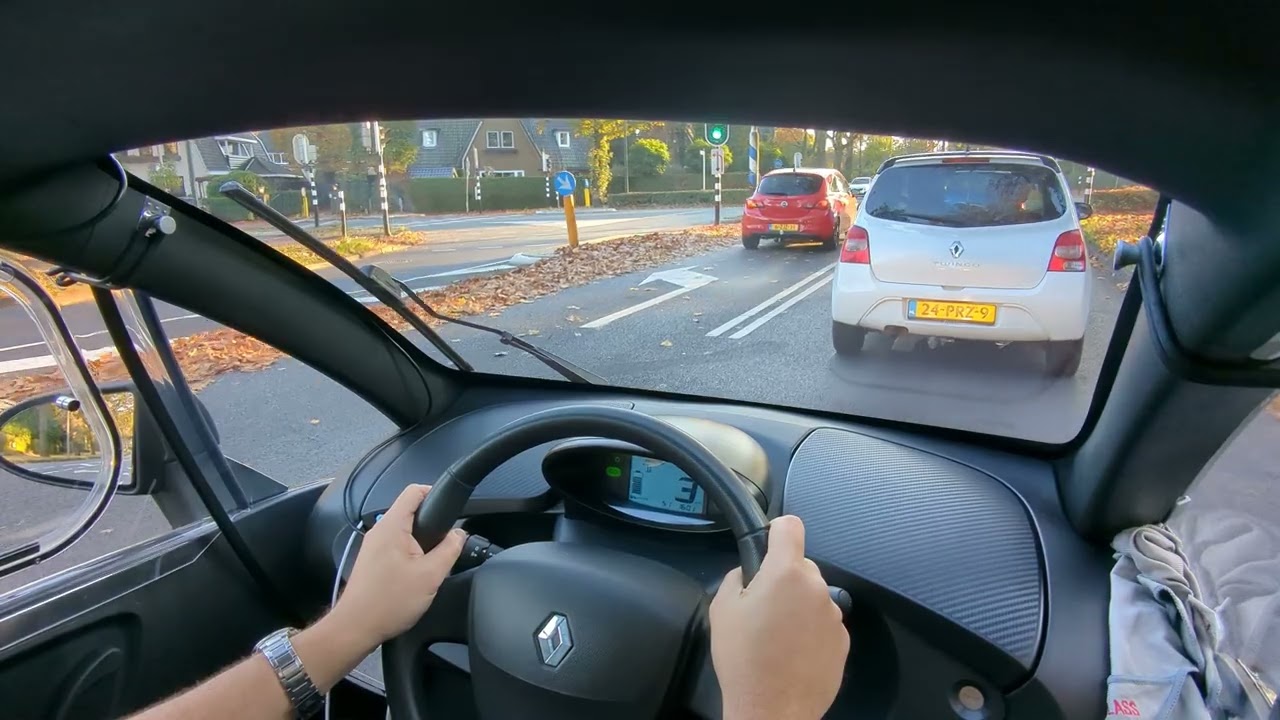 Autumn drive in a Renault Twizy, including some motorway