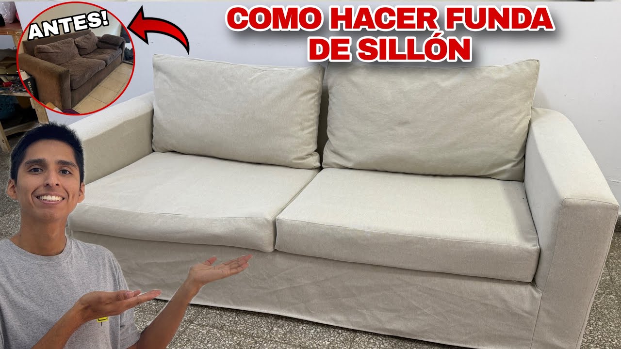 COMO HACER FUNDA DE SILLON  SIN MOLDES (DE MANERA FACIL Y SENCILLO)