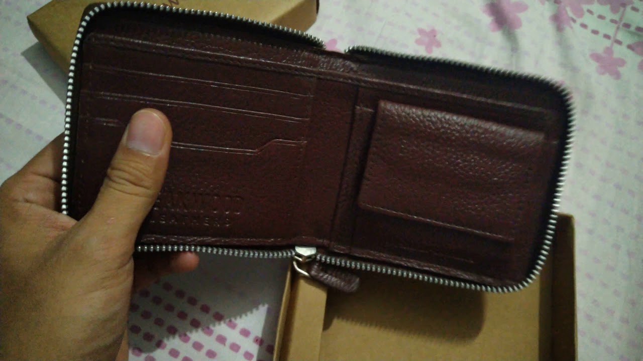 Teakwood leather zipper wallet unboxing (Myntra)