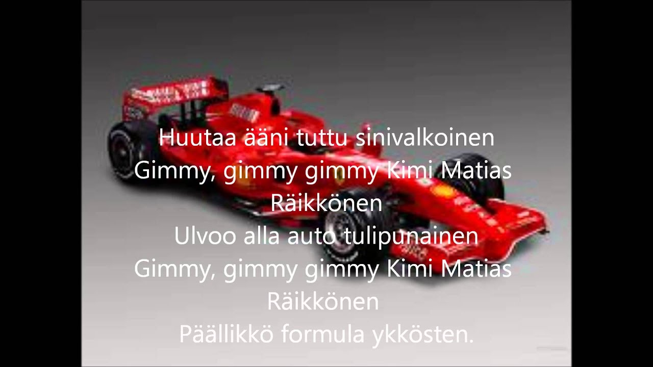 Kimi Räikkönen Säv: T.H.Aho, San. Markku Koskinen & T.H.Aho, Esittäjä, T.H.Aho & Rockierre