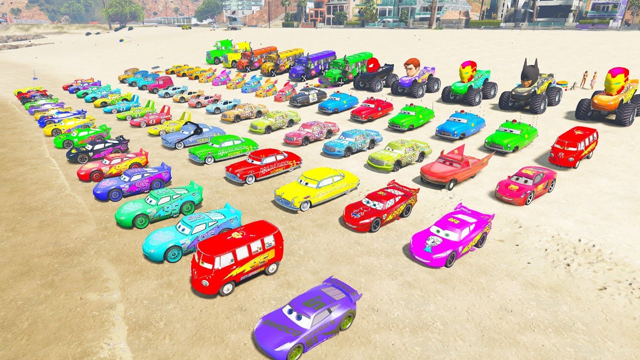 GTA 5 SPIDERMAN VS MCQUEEN CARS CHALLANGE