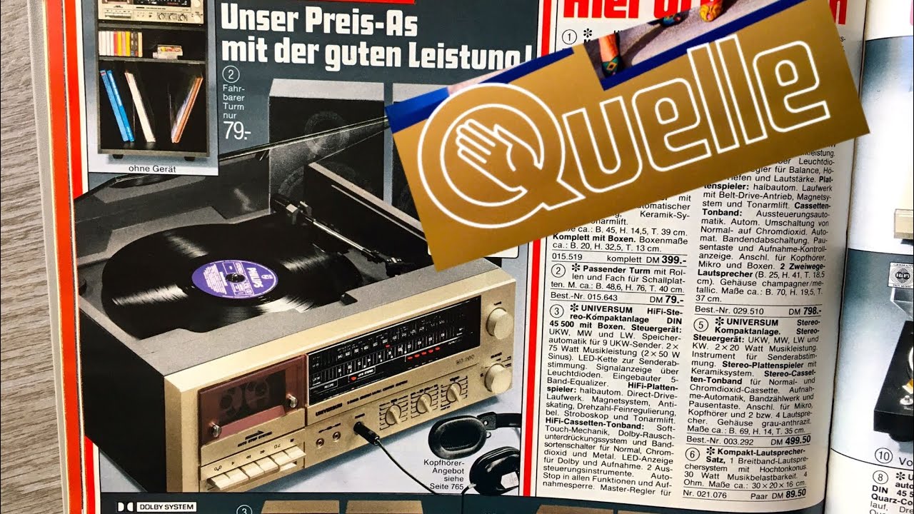 Quelle 80er Jahre Plattenspieler Stereo Musik Center mit Boxen Universum