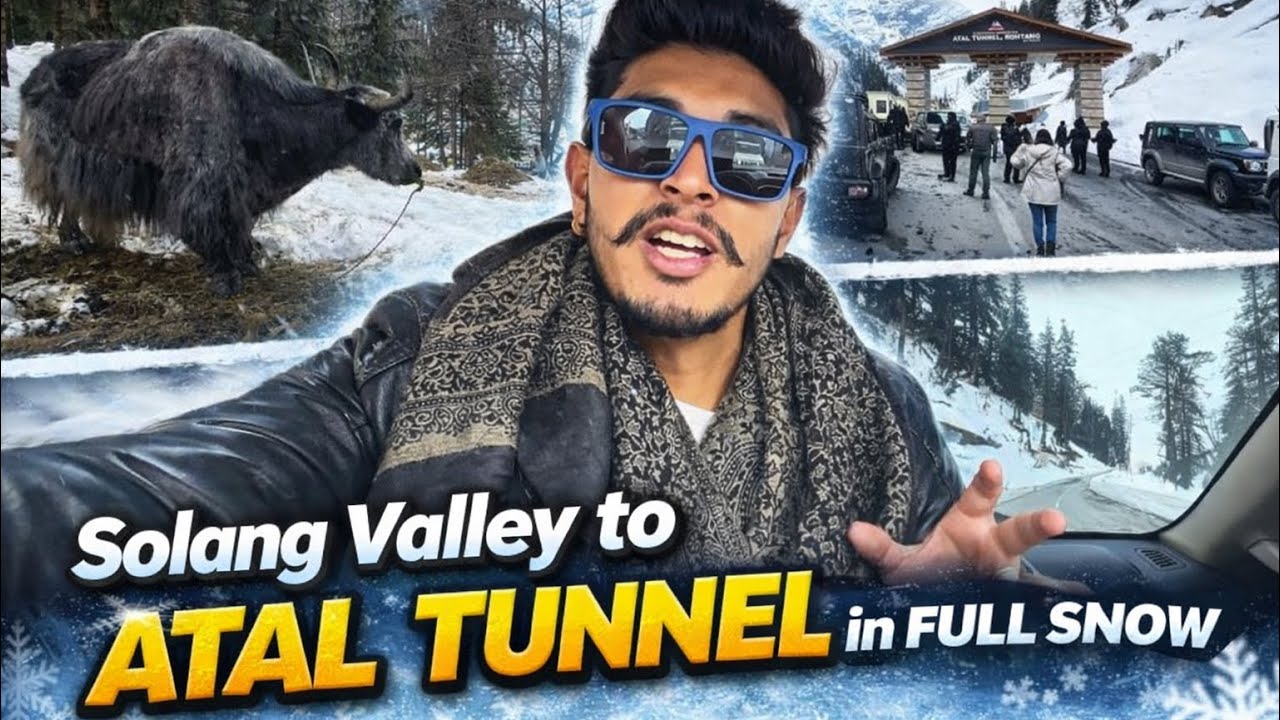 Solang valley or Atal tunnel ❣️full snow and activity #like #youtube 