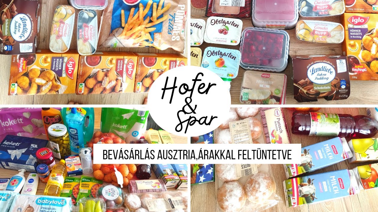 Bevásárlás Ausztria - Hofer(Aldi), Interspar árakkal feltüntetve #bevásárlás