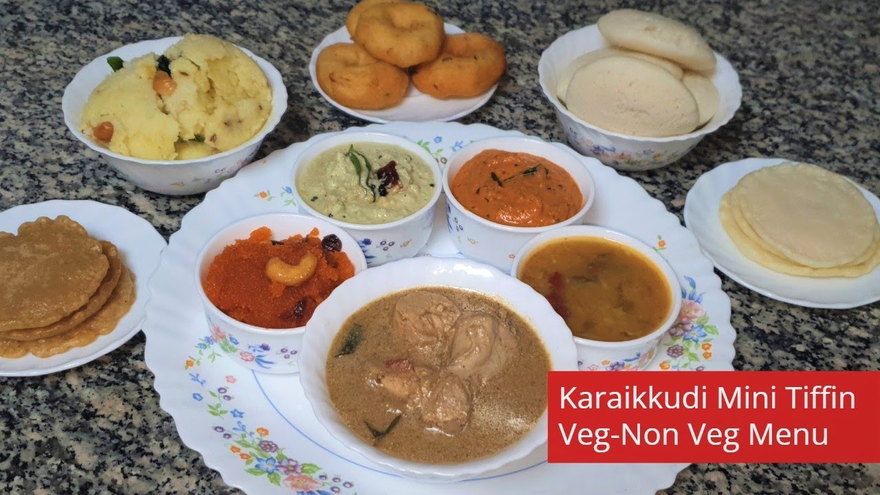 Chettinad Mini Tiffin Veg-Non Veg Menu Recipes!செட்டிநாடு டிபன் 5ந்து பலகாரம்  டிபன் 11வகை விருந்து
