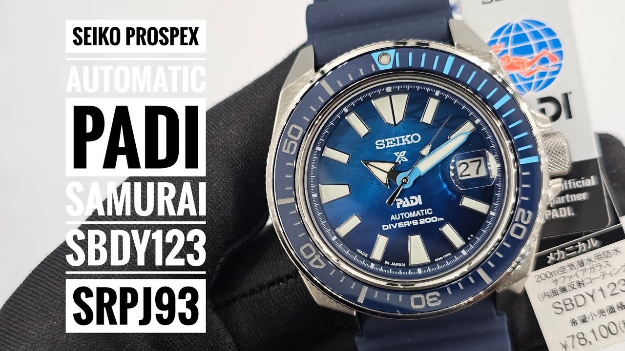 Seiko Prospex Automatic Diver's 200m PADI Special Editions King Samurai SBDY123 SRPJ93