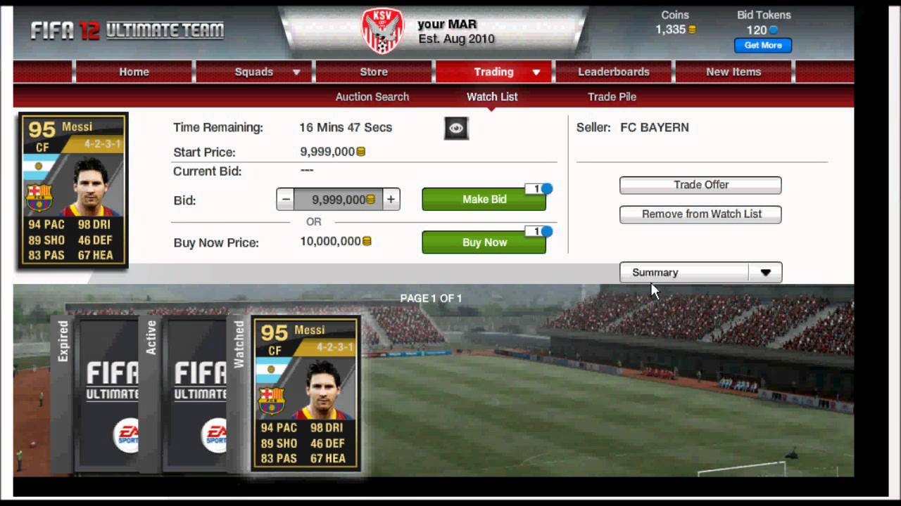 INFORM 95 MESSI! FIFA 12 ULTIMATE TEAM
