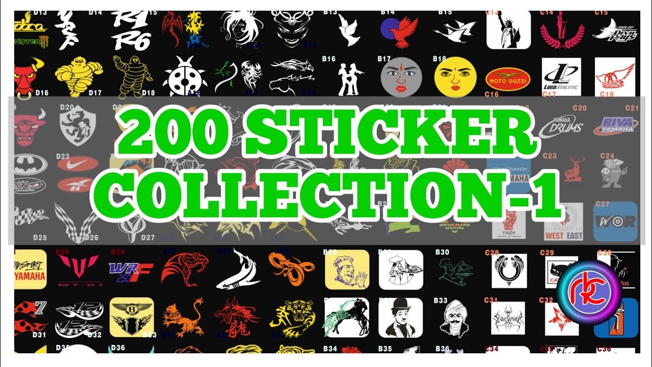 FREE STICKER CUTTING FILES ||  200 VECTOR IMAGES || CDR, EPS, FS(FLEXI) FORMETS