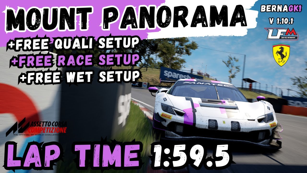 FERRARI 296 GT3 | MOUNT PANORAMA 1:59.5 | HOTLAP + FREE SETUP | ACC