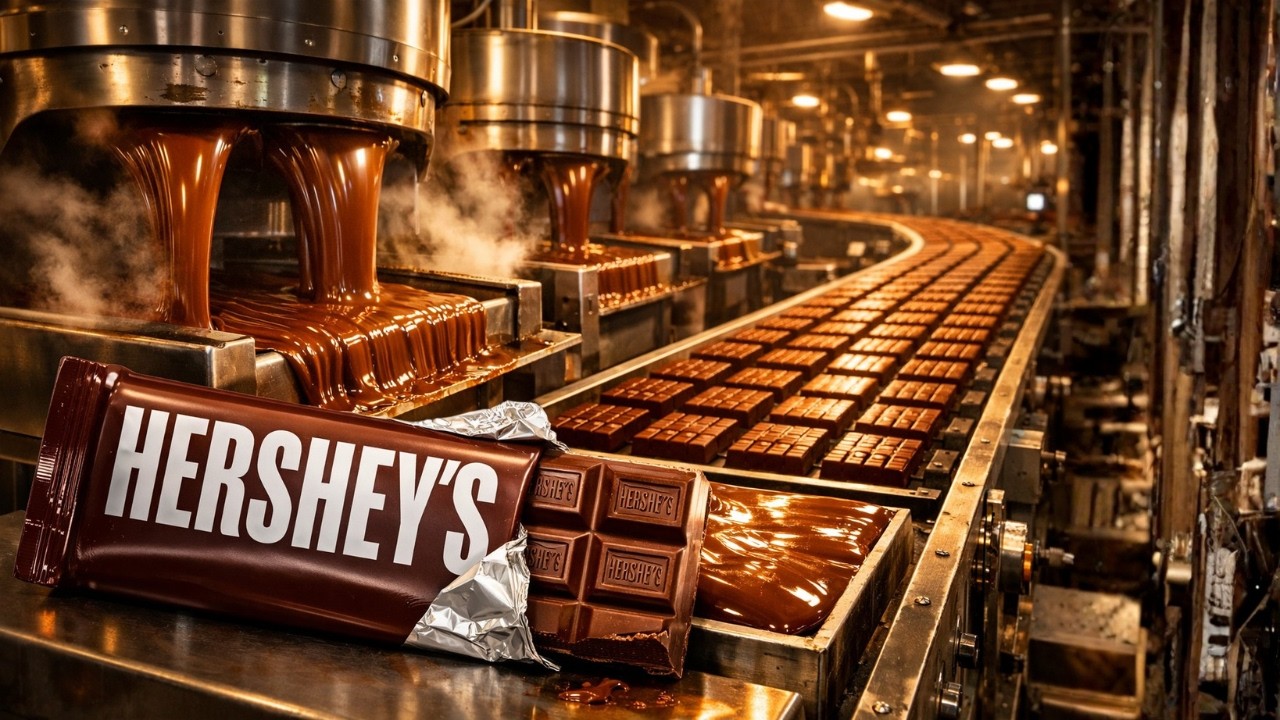 Inside The Factory: From Cocoa Beans to Hershey's Chocolate Bars (Full Process)