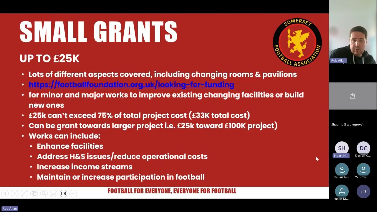 UES & Somerset FA Grants Webinar