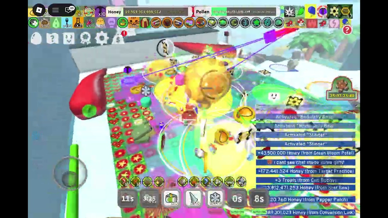 200t red hive boost lvl 19 (festive bean at 13:30)