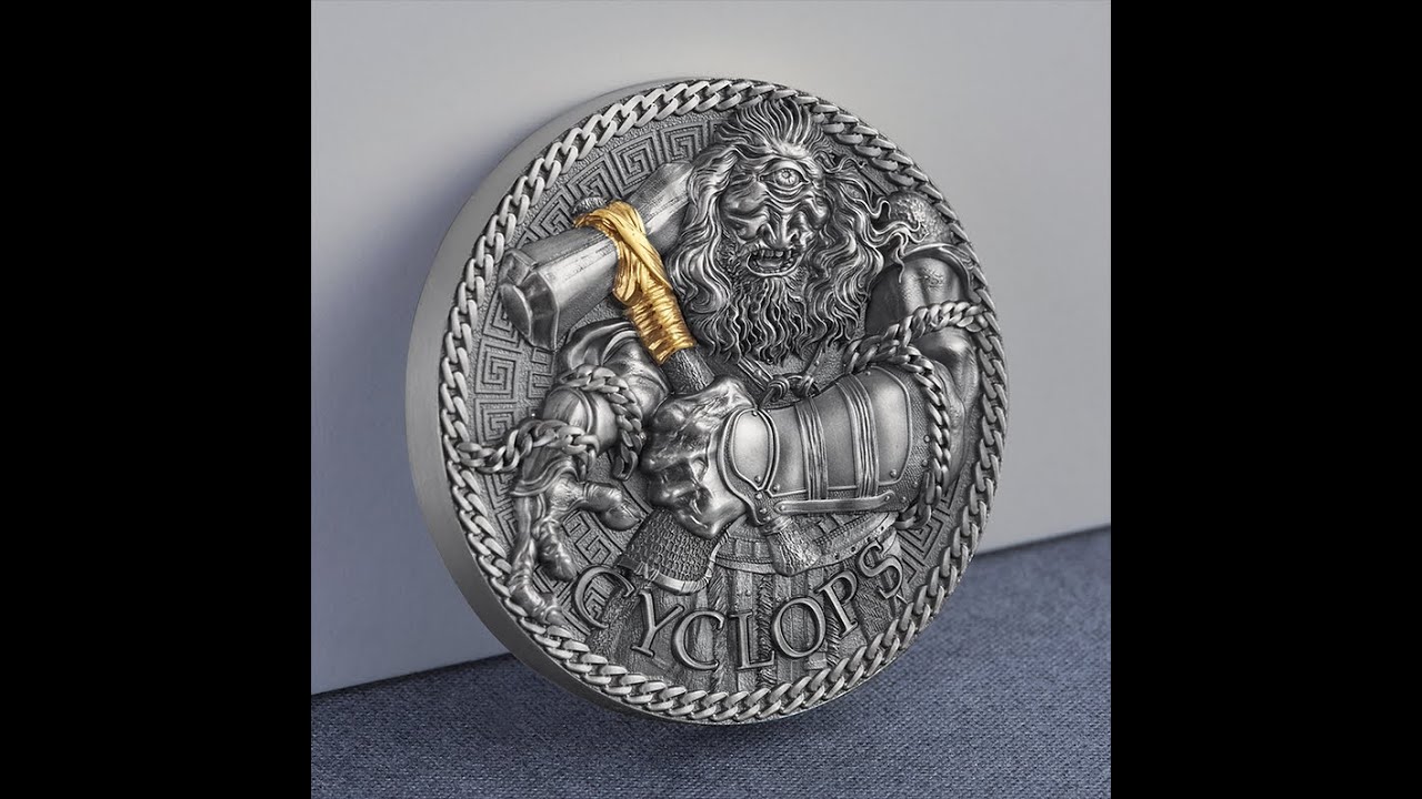 Cyclops The Great Greek Mythology 1 oz Antique finish Silver Coin 1000 Francs CFA Cameroon 2022