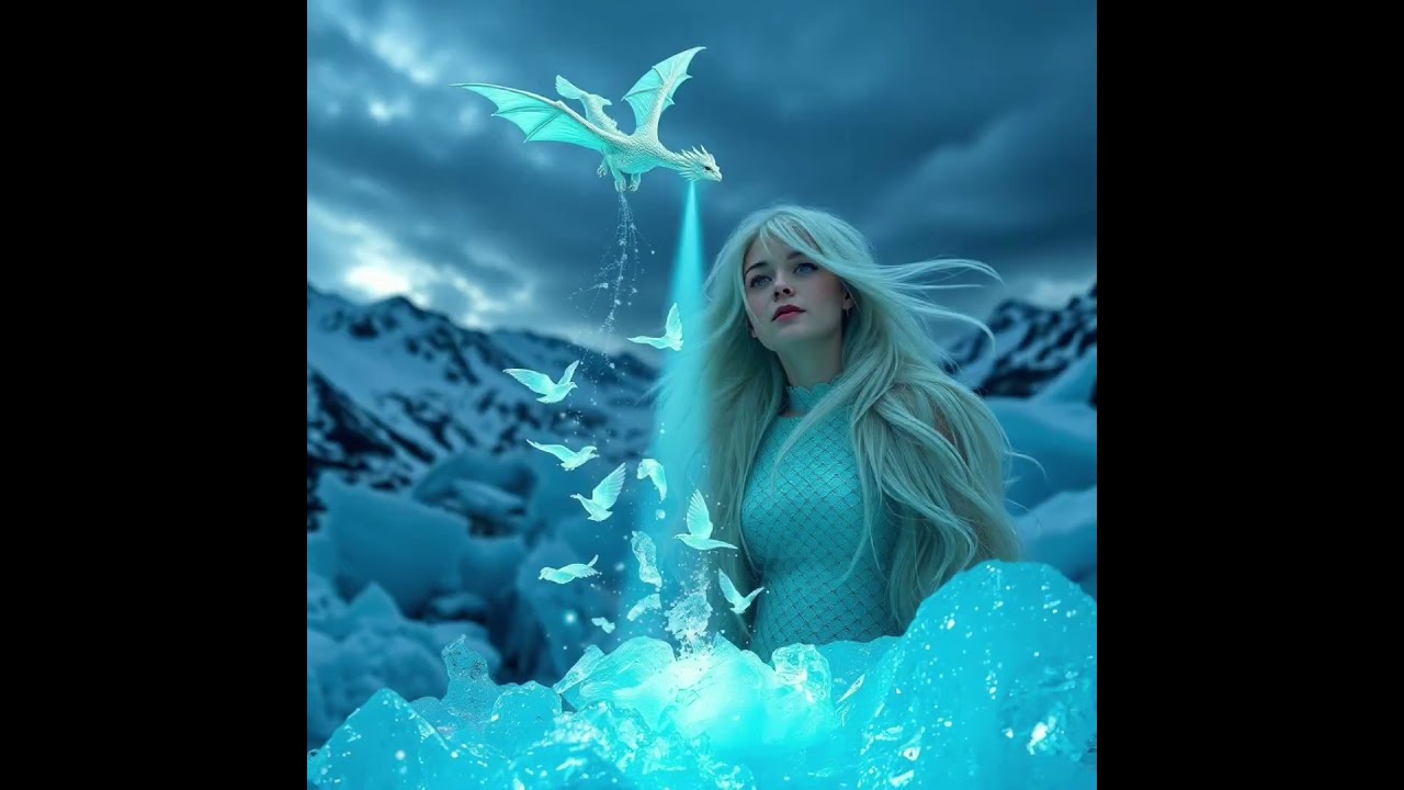 Girl&WhiteDragon 🐉❄️🎻💥Ice to Avian Alchemy** ❄️➡️🐦✨🐉 #lady #dragon #ice #winter