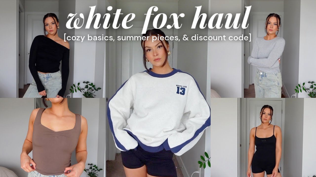 HUGE WHITE FOX *TRY-ON* HAUL | cozy basics, cute summer pieces, & discount code!