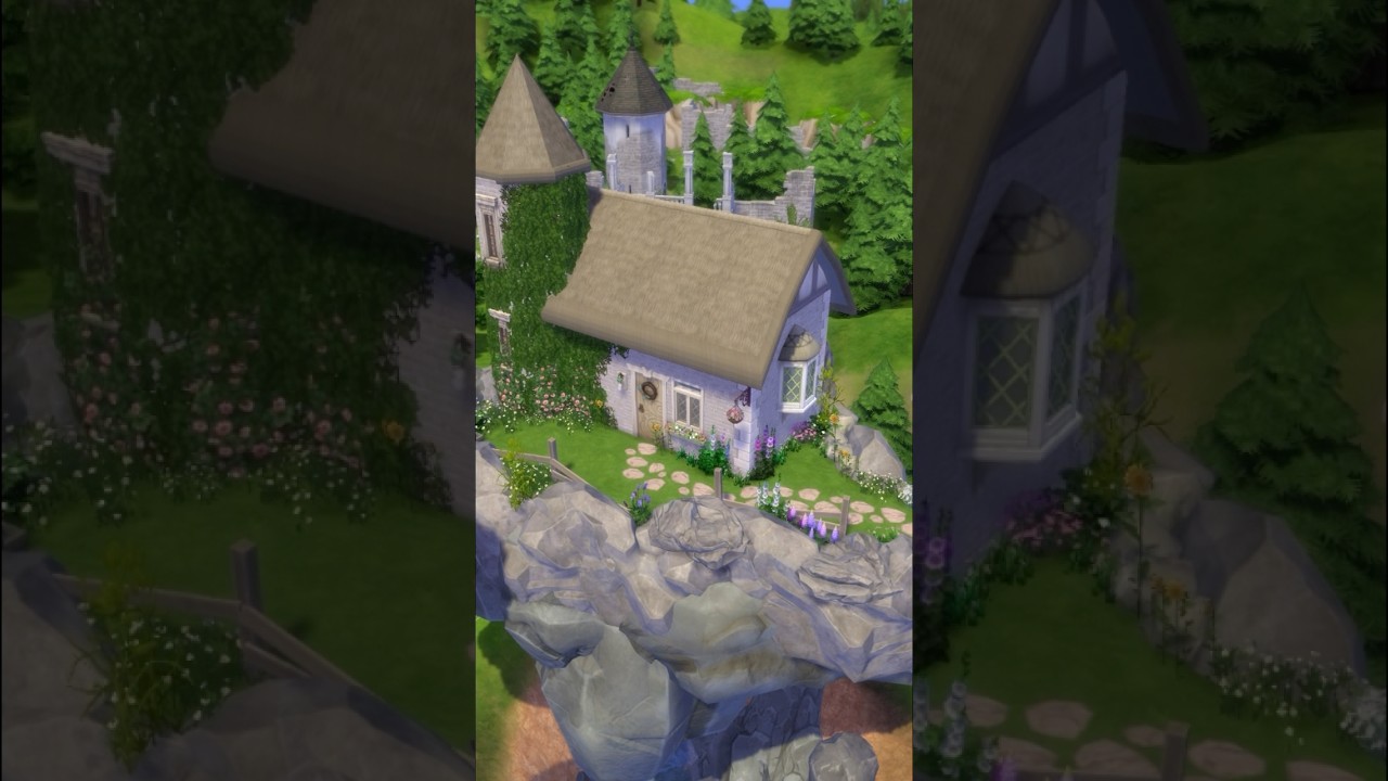 Floating Cottage in Sims 4! &bull; #sims4 #sims #game #build #ts4 #floating #cottage #magic #shorts