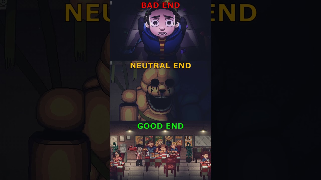 FNAF Into the Pit: All Endings #shorts #short