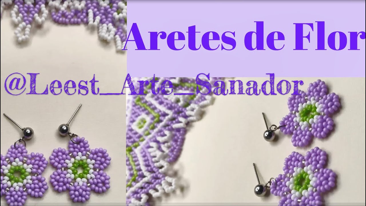 🌷Tutorial Aretes de Flor lila  #facil de hacer💎🍀