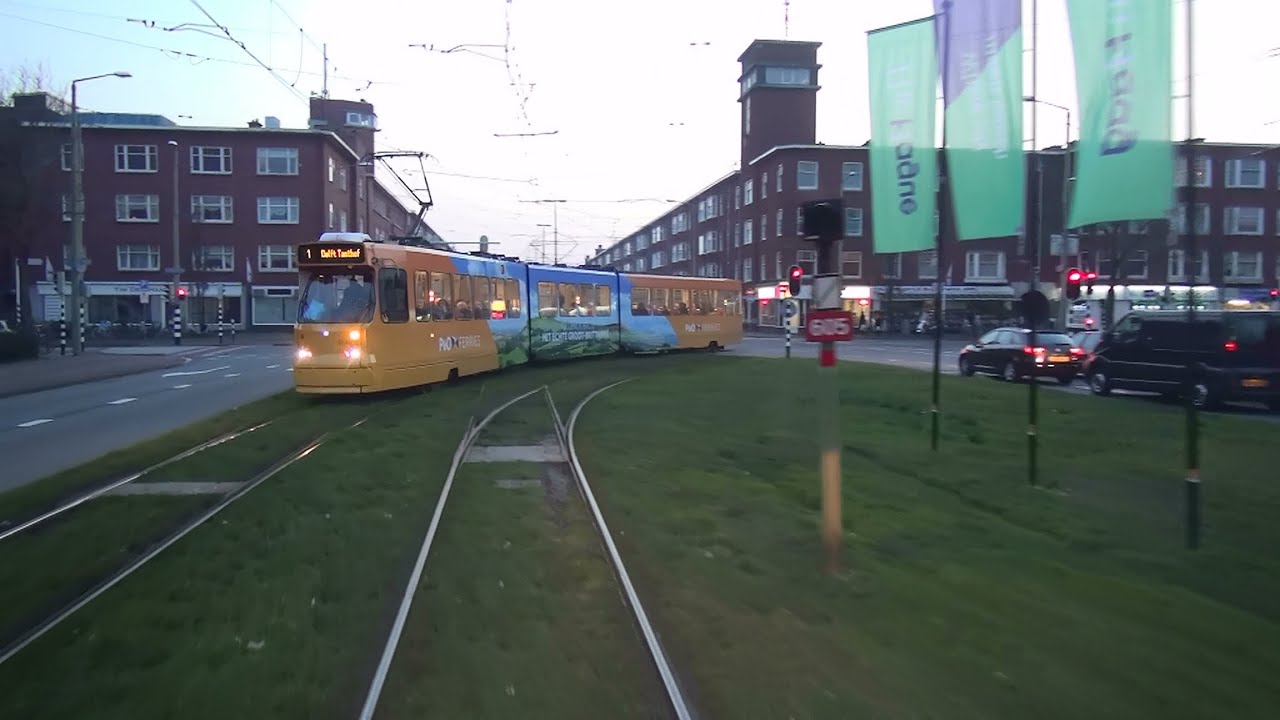 Bikolaan - Leeghwaterplein | HTM tramlijn 1 | GTL8 3084