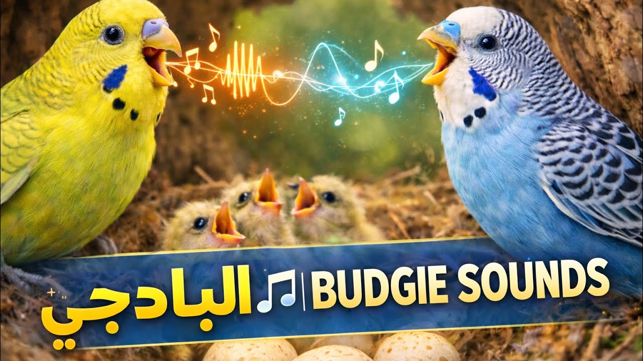 أصوات تغريد البادجي لتحفيز النشاط والتزاوج 🐦🎶 | Budgie Singing & Chirping Sounds