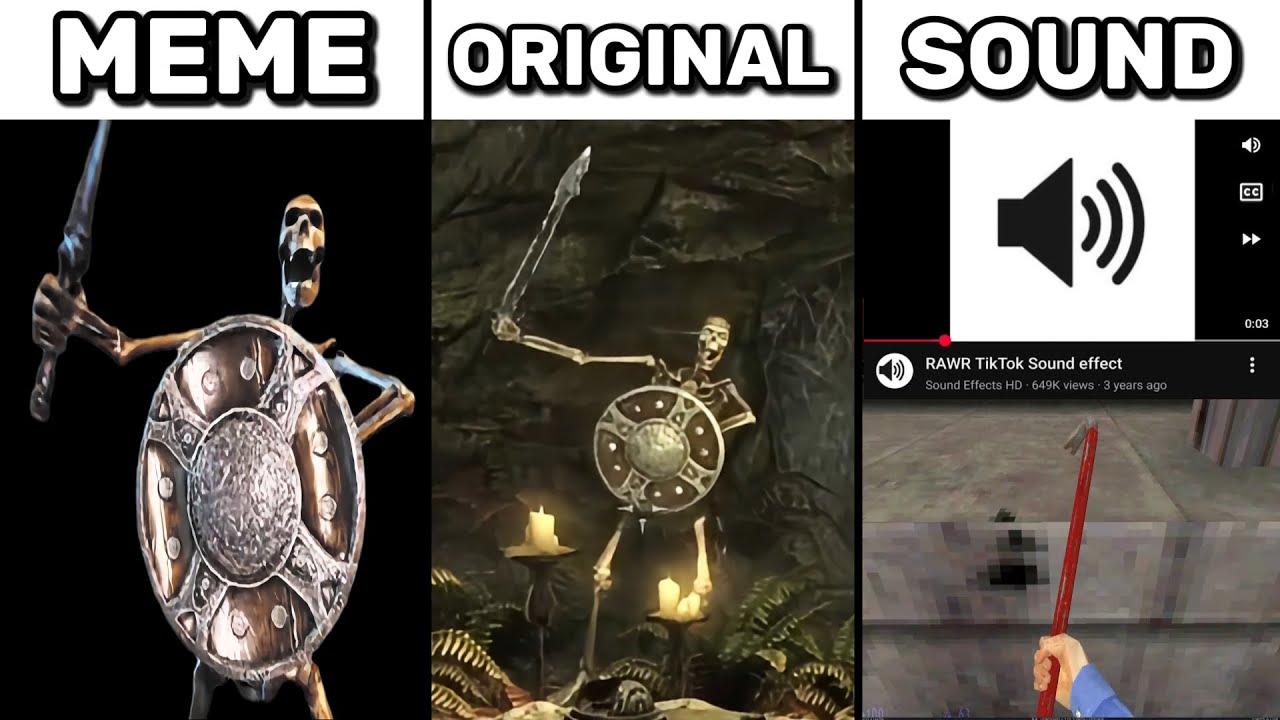 Skeleton Shield Original vs Meme vs Original Sound