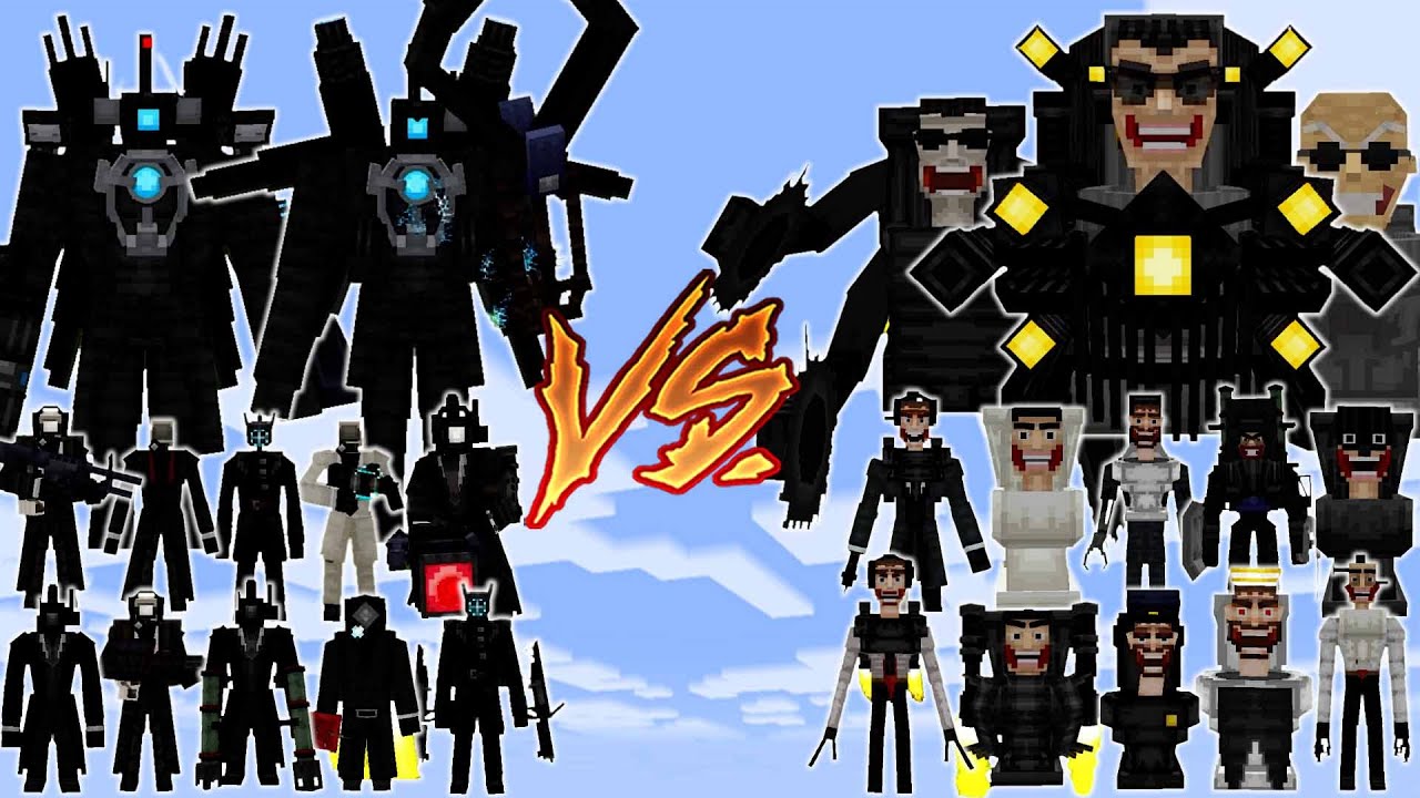 All SKIBIDI CAMERAMAN vs All SKIBIDI TOILET - SKIBIDI TOILET MULTIVERSE V8.8 | MINECRAFT PE BATTLE