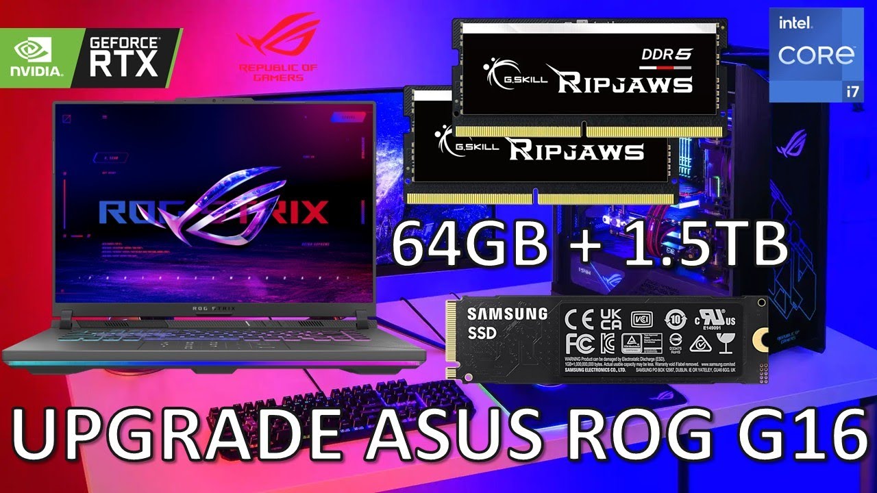 Upgrade ASUS ROG STRIX G16 [Como abrirla, cambio de RAM, aumentar almacenamiento, caracteristicas]