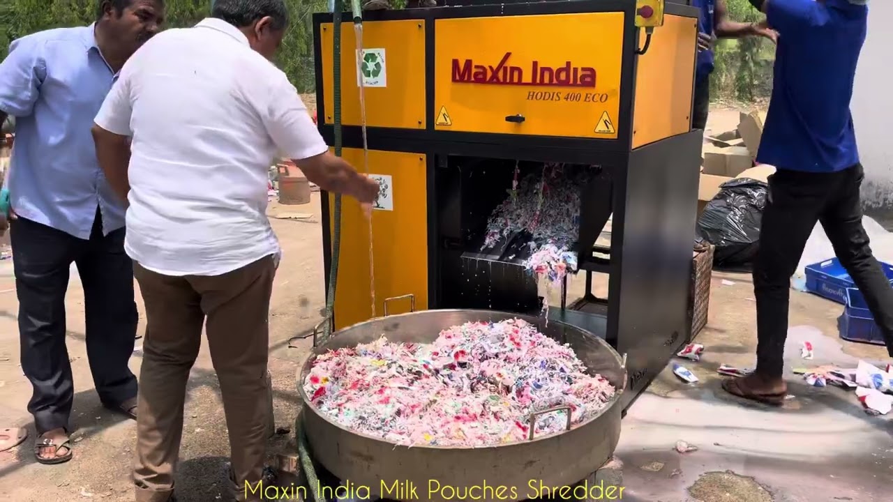 Milk pouches Shredder, Ldpe Film pouches Shredder, Milk Pouches Shredding #shredder #milk