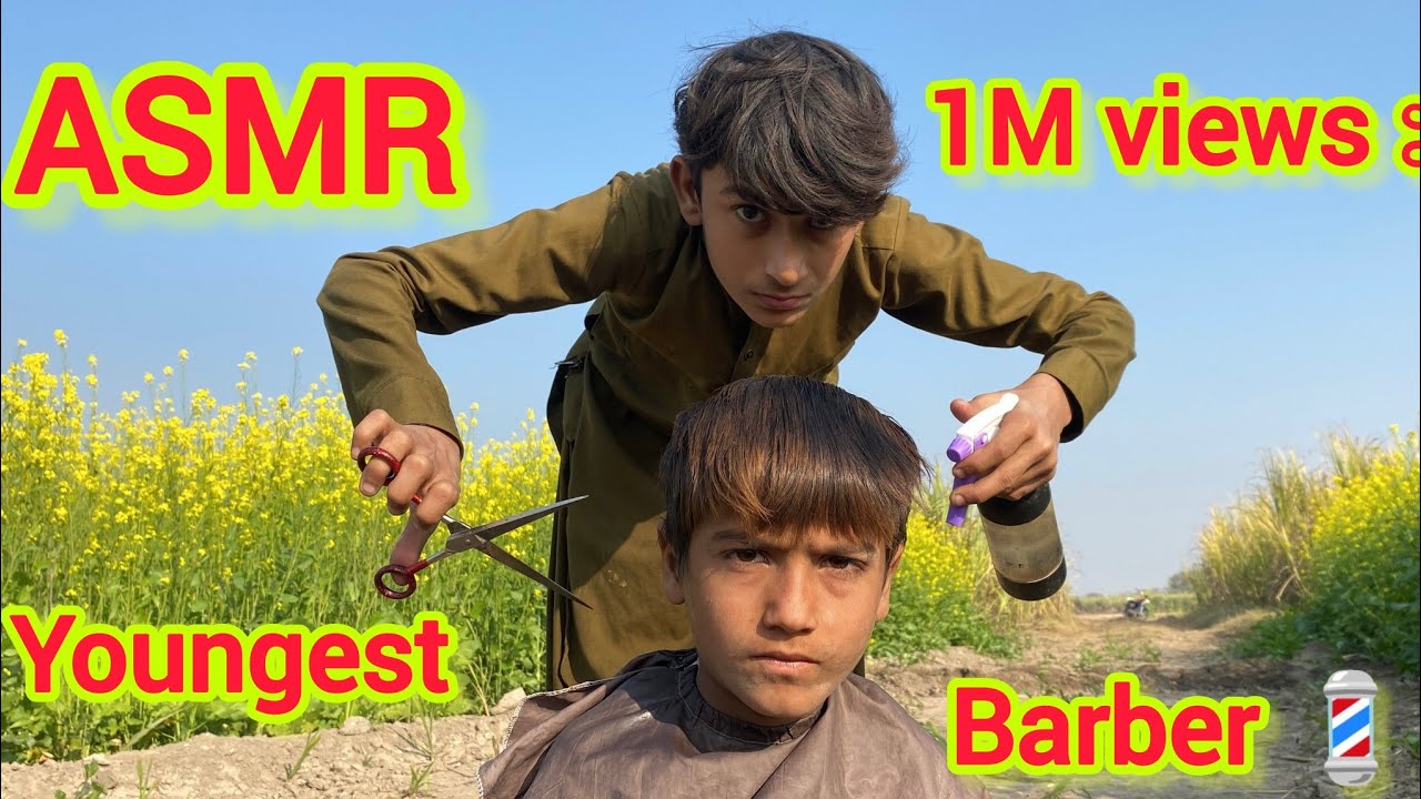 ASMR youngest Barber 💈 ln the world 🌍 fast & Slow Haircut 💇 Dirty  Man Haircut