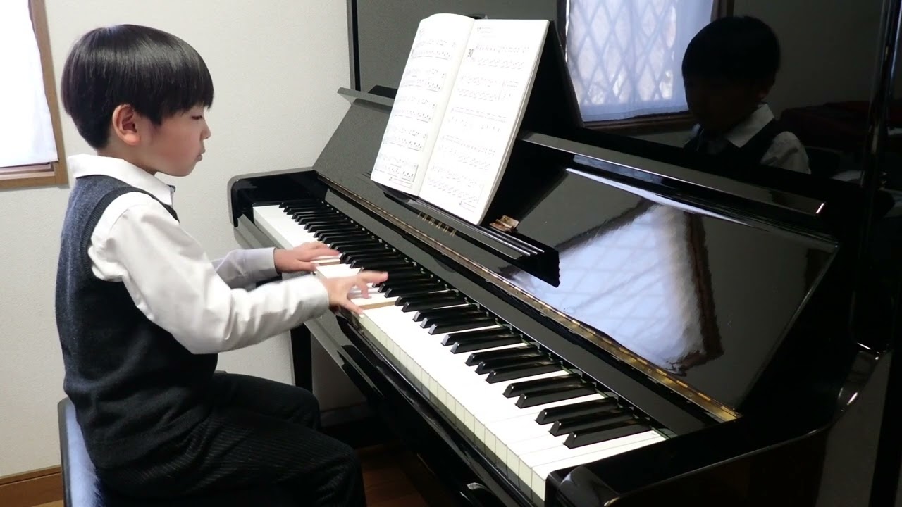 【こどものバイエル】 90番 ミッキーといっしょ④より ピアノ練習 / Piano practice Beyer No.90 / 7歳