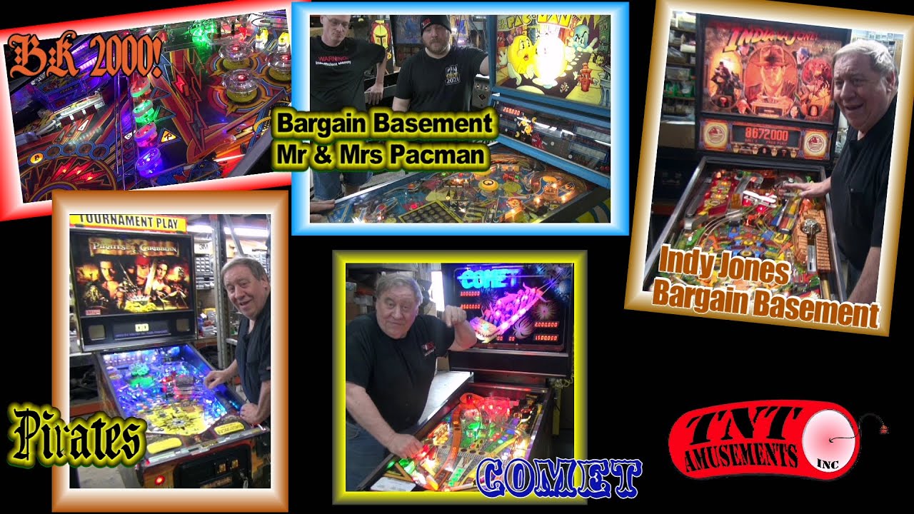 #1665 BLACK KNIGHT 2000-COMET- PIRATES-INDY JONES Pinball-CHOPLIFTER Video Game - TNT Amusements