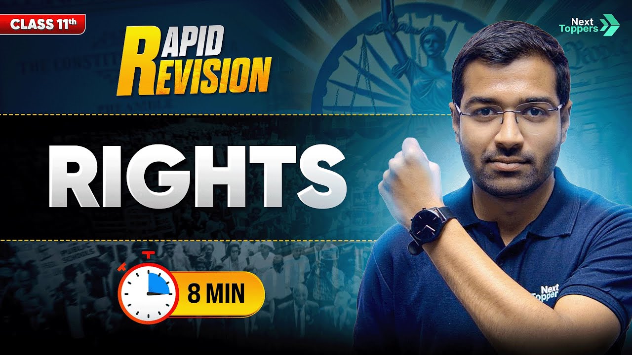 Rights  | CBSE Class 11th Political Science | Full Chapter in 8️⃣ Mins | Rapid Revision Series