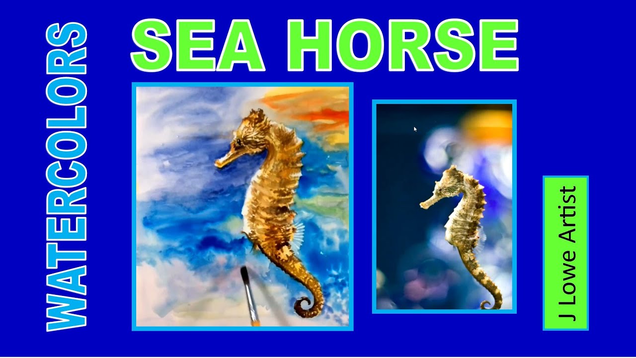 HOW TO PAINT A SEA HORSE WITH WATERCOLOR Paints