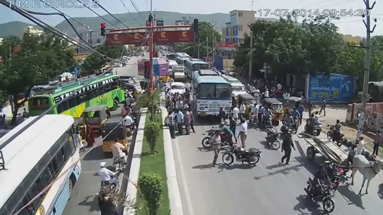 Bus Vs Bike Accident Caught on CCTV Cam | Live Accidents in India | Tirupati Traffic Police